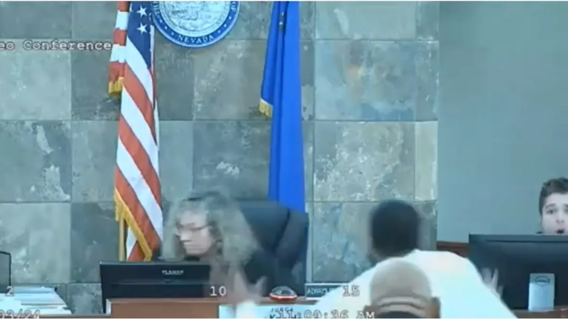 US : Video Shows Nevada Man Leap and Attack Clark County Judge After Being Denied Probation